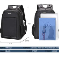HKM-167315 Men's 18-Inch Waterproof Nylon Laptop Backpack for Business and School Use