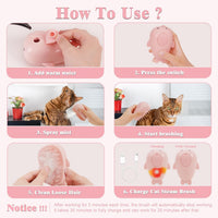 HKM-1673661 3-in-1 Rechargeable Steamy Cat Brush with Self-Cleaning Feature - Pet Hair Removal and Massage Tool for Cats and Dogs