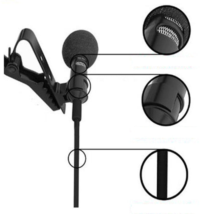 HKM-167443 Omnidirectional Lavalier Microphone with 3.5mm Plug for Voice Recording and Video Conferencing