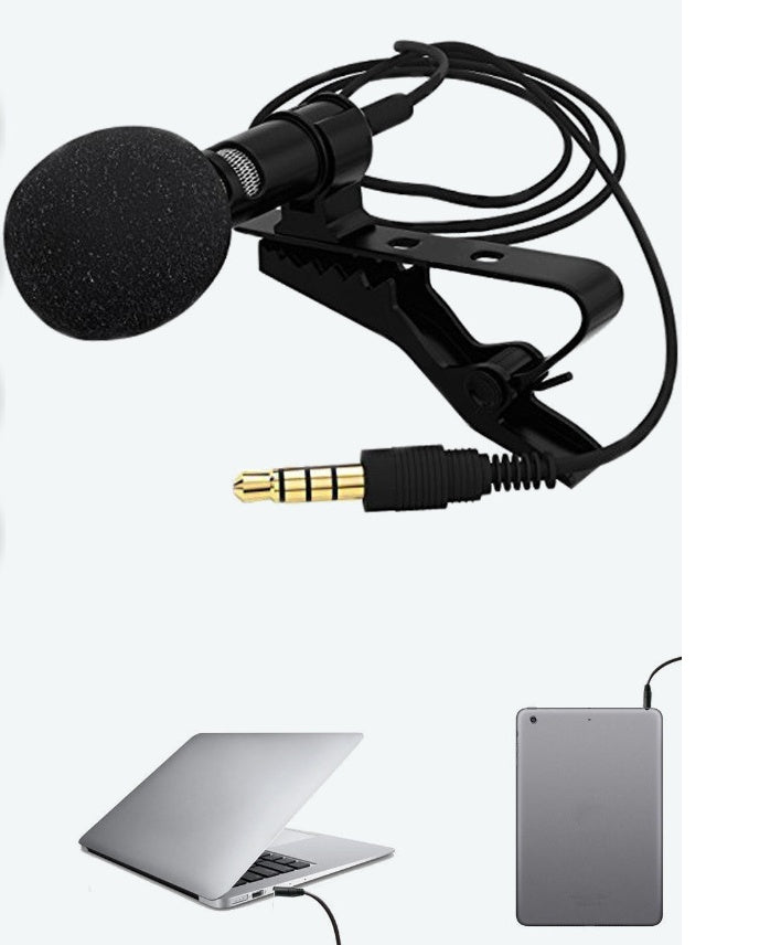 HKM-167443 Omnidirectional Lavalier Microphone with 3.5mm Plug for Voice Recording and Video Conferencing