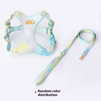HKM-1675453 Colorful Leather Cat Harness with Pulling Rope - Available in Various Colors and Sizes