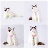 HKM-1675453 Colorful Leather Cat Harness with Pulling Rope - Available in Various Colors and Sizes