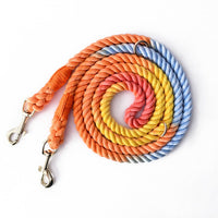 HKM-1675965 Dual Head Dog Leash, Hand-Dyed Woven Cotton, 2.3M, Suitable for Dogs 1.5~50kg