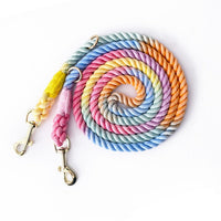 HKM-1675965 Dual Head Dog Leash, Hand-Dyed Woven Cotton, 2.3M, Suitable for Dogs 1.5~50kg