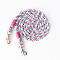 HKM-1675965 Dual Head Dog Leash, Hand-Dyed Woven Cotton, 2.3M, Suitable for Dogs 1.5~50kg