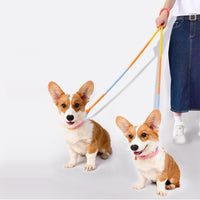 HKM-1675965 Dual Head Dog Leash, Hand-Dyed Woven Cotton, 2.3M, Suitable for Dogs 1.5~50kg