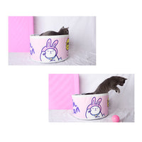 HKM-1676221 Canned Shape Cat Litter - Durable Polyester with Felt Liner and Flannel Cushion, 40x40x22 cm