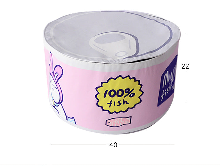 HKM-1676221 Canned Shape Cat Litter - Durable Polyester with Felt Liner and Flannel Cushion, 40x40x22 cm