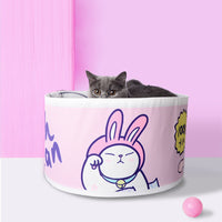 HKM-1676221 Canned Shape Cat Litter - Durable Polyester with Felt Liner and Flannel Cushion, 40x40x22 cm