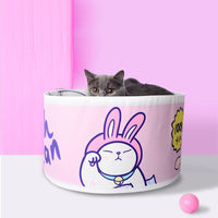 HKM-1676221 Canned Shape Cat Litter - Durable Polyester with Felt Liner and Flannel Cushion, 40x40x22 cm