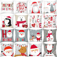 HKM-167635 Christmas Cartoon Elk Cushion Cover, Peach Skin Material, 45x45cm, PP Cotton Filling