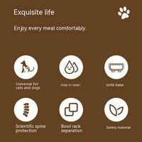 HKM-1678141 Large Capacity Non-Slip Square Dog Food Bowl - Stainless Steel with Detachable Design