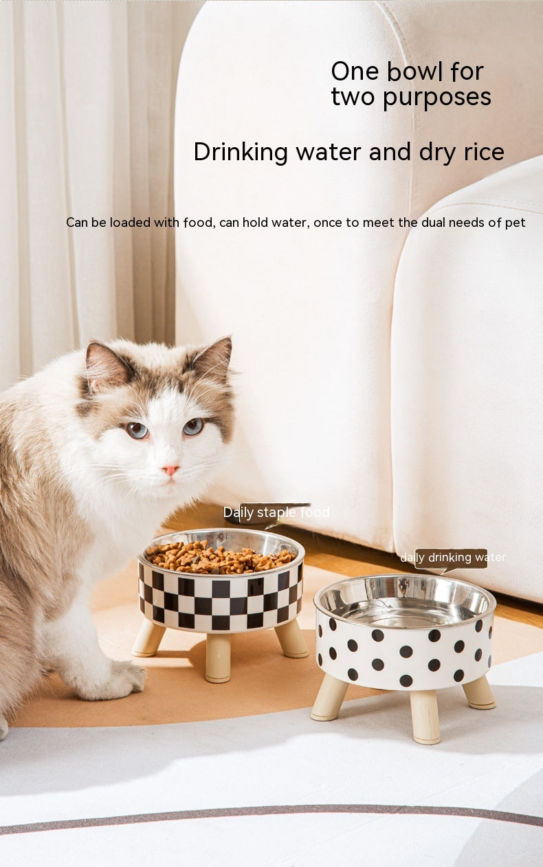 HKM-1678141 Large Capacity Non-Slip Square Dog Food Bowl - Stainless Steel with Detachable Design