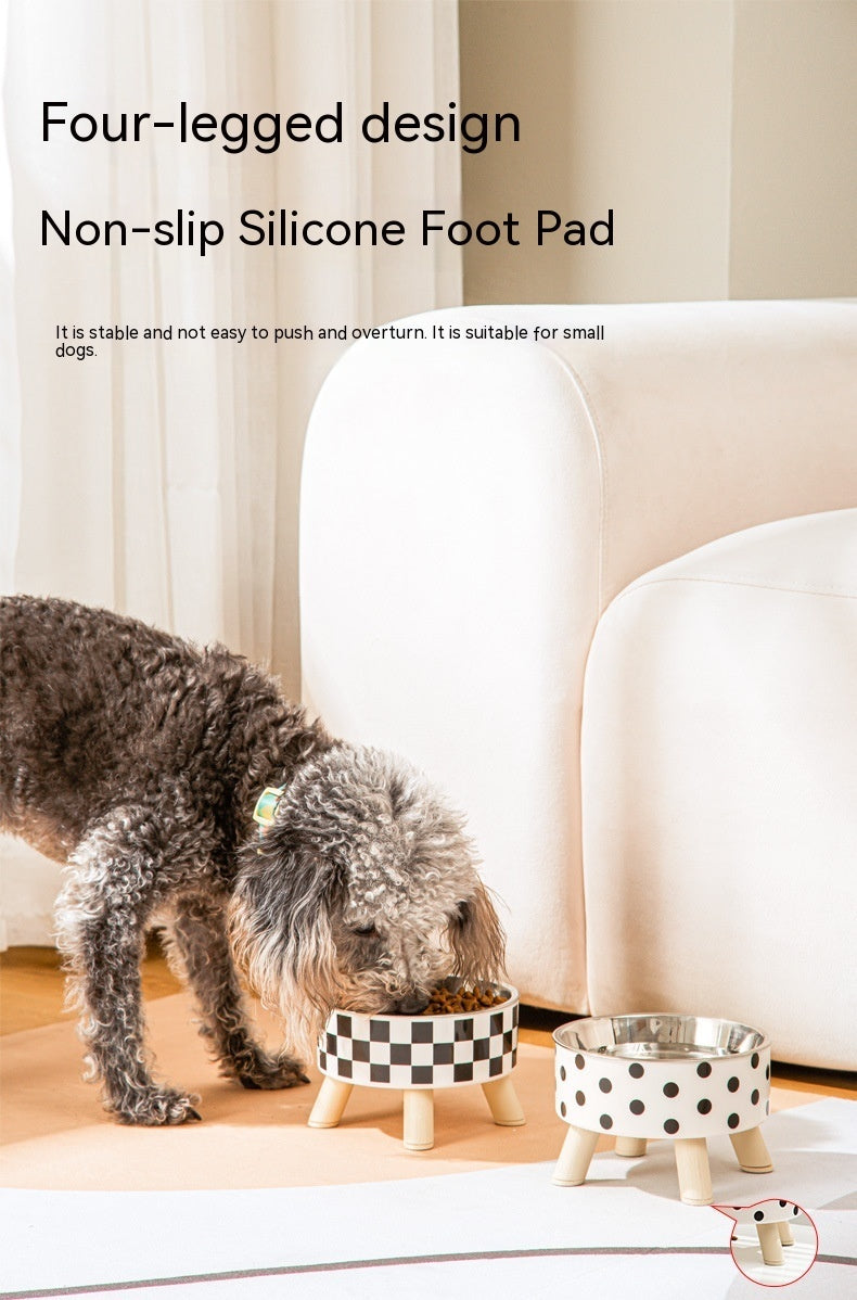 HKM-1678141 Large Capacity Non-Slip Square Dog Food Bowl - Stainless Steel with Detachable Design