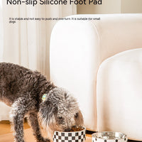 HKM-1678141 Large Capacity Non-Slip Square Dog Food Bowl - Stainless Steel with Detachable Design