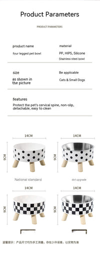 HKM-1678141 Large Capacity Non-Slip Square Dog Food Bowl - Stainless Steel with Detachable Design