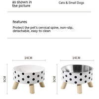HKM-1678141 Large Capacity Non-Slip Square Dog Food Bowl - Stainless Steel with Detachable Design