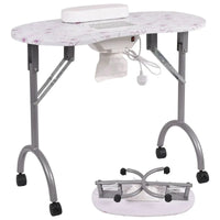 HKM-167955 Portable Folding Manicure Table with Integrated Dust Collector for Nail Salons