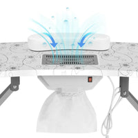 HKM-167955 Portable Folding Manicure Table with Integrated Dust Collector for Nail Salons