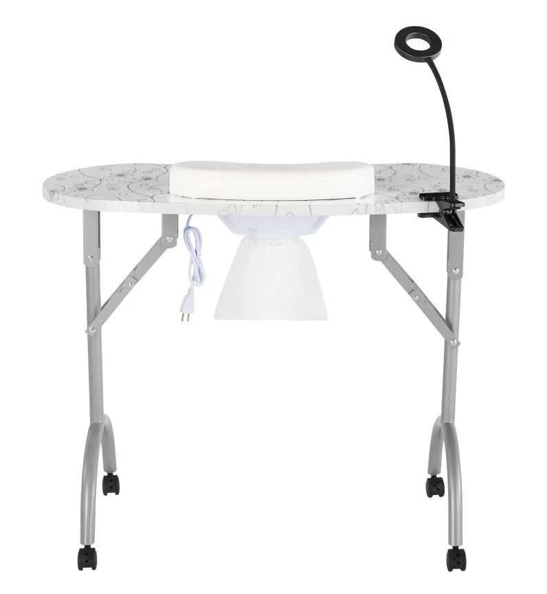 HKM-167955 Portable Folding Manicure Table with Integrated Dust Collector for Nail Salons