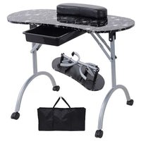 HKM-167955 Portable Folding Manicure Table with Integrated Dust Collector for Nail Salons