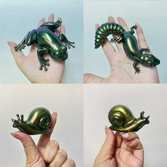 HKM-168019 Easter-Themed Silicone Molds for Small Animal Ornaments – Frog, Lizard, and Snail