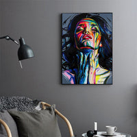 HKM-168083 Smokey Girl Oil Painting - Black Personal Portrait on Non-Woven Material