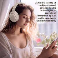 HKM-168083 Wireless Hybrid ENC Headphones with Active Noise Cancelling and Spatial Audio for Gaming