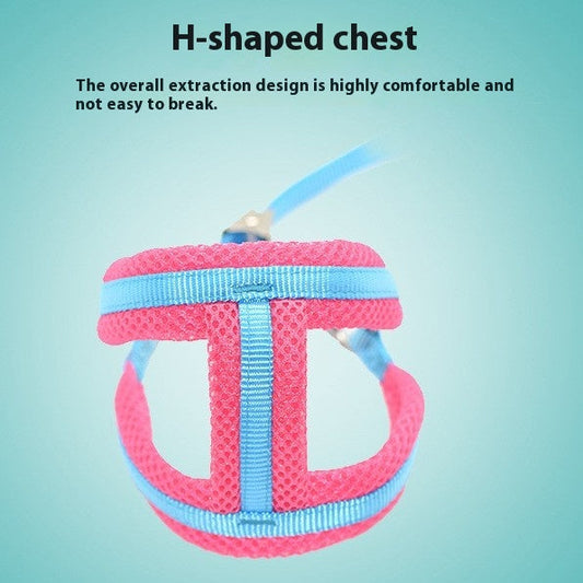 HKM-1681213 Nylon Chest Strap with Traction Rope for Dogs - Available in Multiple Colors