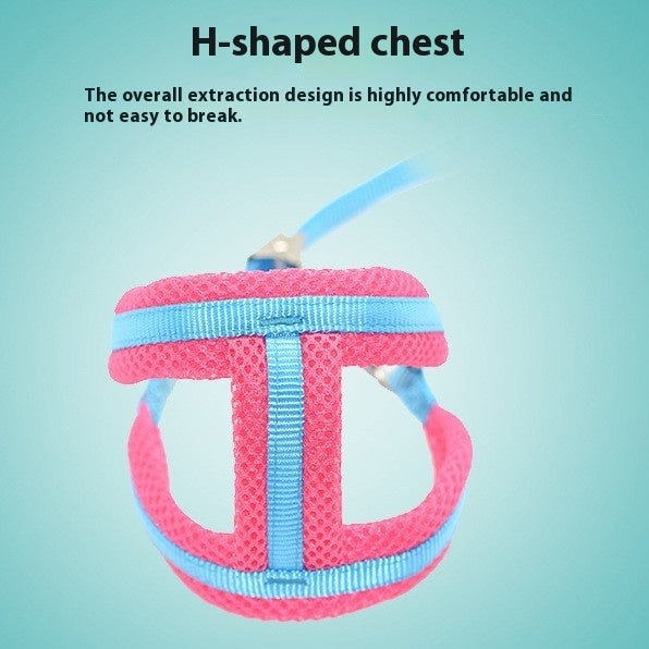 HKM-1681213 Nylon Chest Strap with Traction Rope for Dogs - Available in Multiple Colors