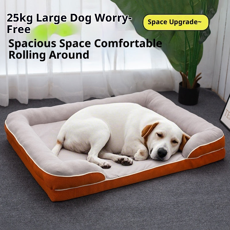 HKM-1681981 Universal Removable and Washable Pet Bed in Green, Orange, Gray, and Coffee - Various Sizes Available