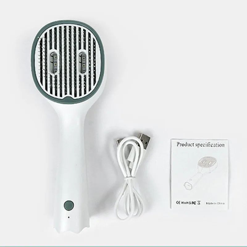 HKM-1683517 UVC Sterilizing Pet Grooming Brush for Cats and Dogs with Self-Cleaning Slicker Needle Comb