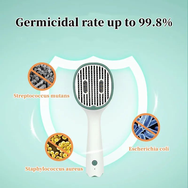 HKM-1683517 UVC Sterilizing Pet Grooming Brush for Cats and Dogs with Self-Cleaning Slicker Needle Comb