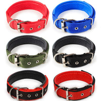 HKM-1683901 Soft Leather Lined Nylon Pet Collar with Polypropylene Foam - Multiple Sizes Available