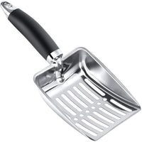 HKM-168403 Stainless Steel Cat Litter Scoop with Comfort Grip Handle and Easy Sifting Design