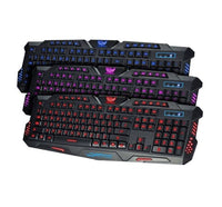 HKM-168595 Tri-Color Backlit Mechanical Gaming Keyboard with Fast Response and Multimedia Functions