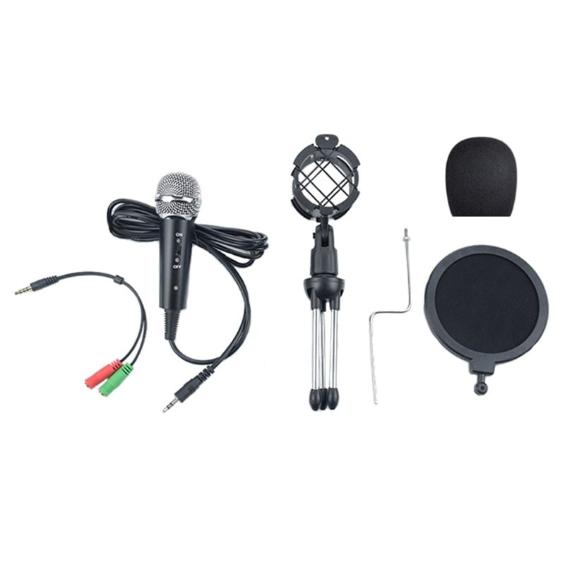 HKM-168595 Wireless Omnidirectional Condenser Microphone with 3.5mm Plug, 2.5m Cable, and 60dB Signal-to-Noise Ratio