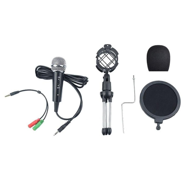 HKM-168595 Wireless Omnidirectional Condenser Microphone with 3.5mm Plug, 2.5m Cable, and 60dB Signal-to-Noise Ratio