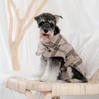 HKM-1686077 Casual Slim Fit Cotton Windbreaker for Small Dogs in Beige and Grey