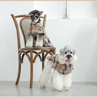 HKM-1686077 Casual Slim Fit Cotton Windbreaker for Small Dogs in Beige and Grey