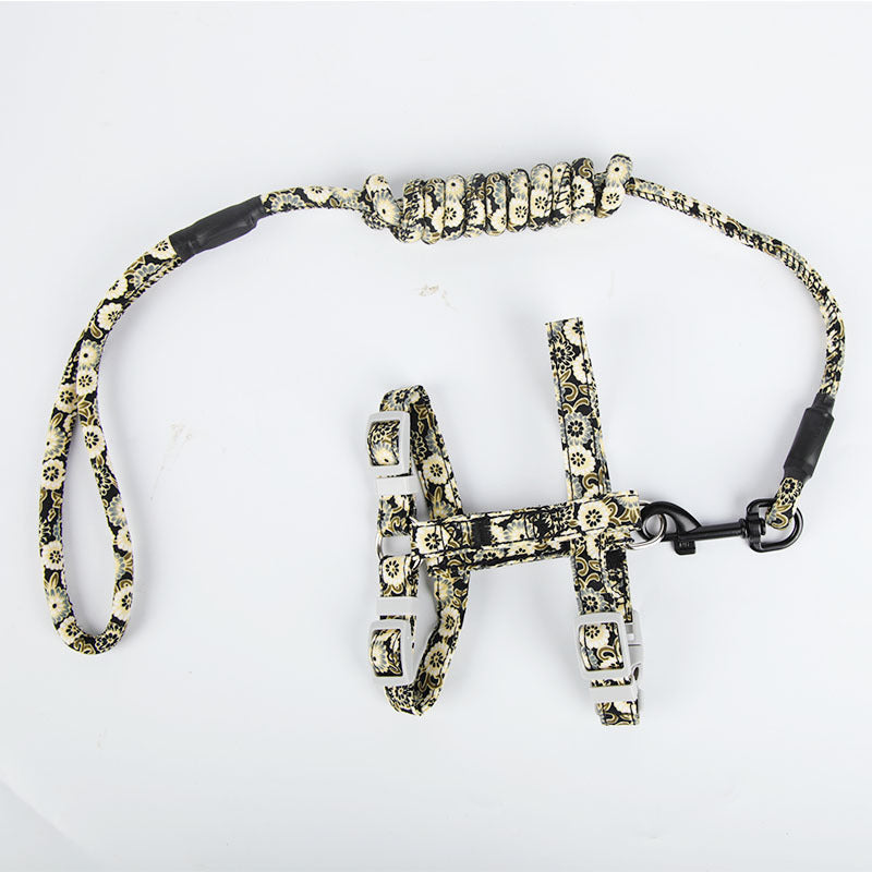 HKM-1686973 Adjustable Cotton Chest Strap for Cats with Leash - Size S & M Available