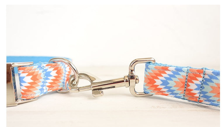 HKM-1687485 Portable Dog Running Leash Set - Polyester Rope in Orange and Blue, Multiple Sizes Available