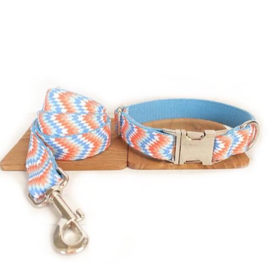 HKM-1687485 Portable Dog Running Leash Set - Polyester Rope in Orange and Blue, Multiple Sizes Available