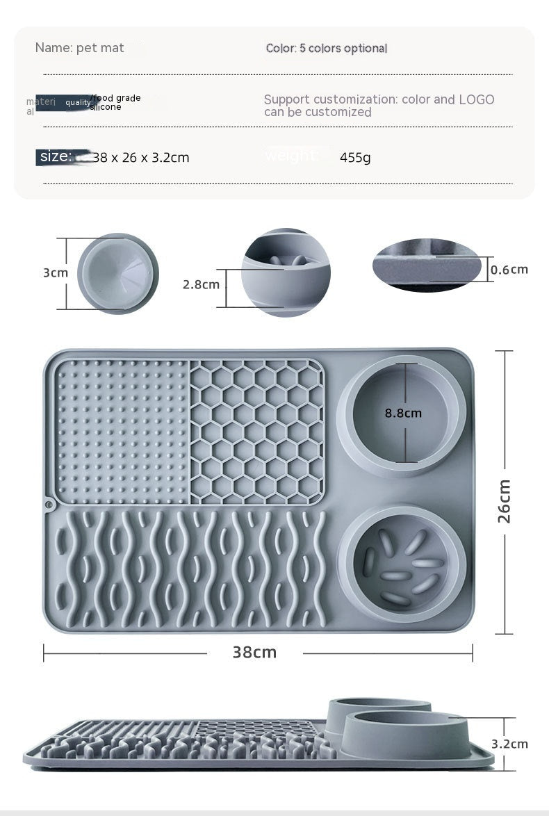 HKM-1687869 Multi-functional Silicone Pet Meal Mat ¨C Non-slip and Leak-proof, Available in Multiple Colors