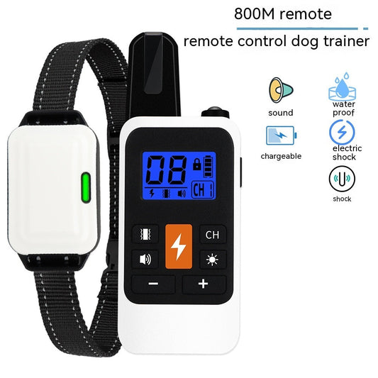 HKM-1689661 Multifunctional Electric Shock Collar with Remote Control and LED Display, Waterproof Dog Training Device