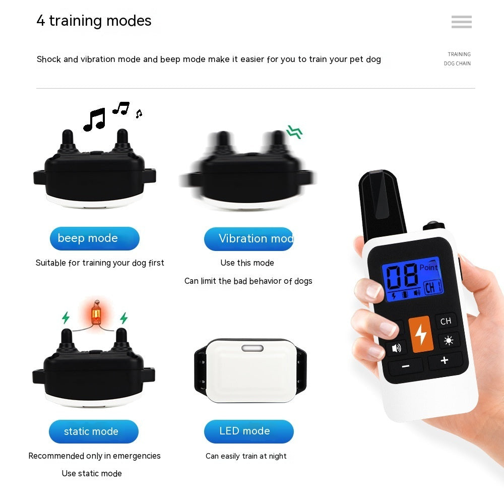 HKM-1689661 Multifunctional Electric Shock Collar with Remote Control and LED Display, Waterproof Dog Training Device