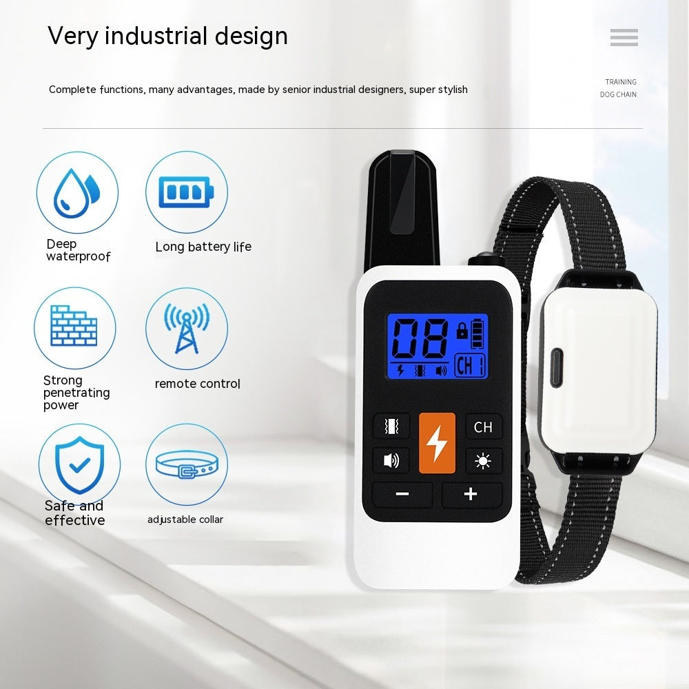 HKM-1689661 Multifunctional Electric Shock Collar with Remote Control and LED Display, Waterproof Dog Training Device