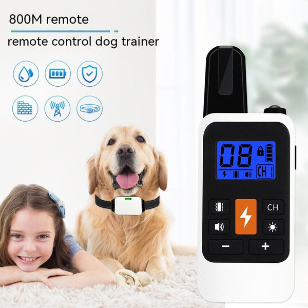 HKM-1689661 Multifunctional Electric Shock Collar with Remote Control and LED Display, Waterproof Dog Training Device