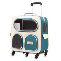 HKM-1689917 Foldable Nylon Pet Trolley Bag for Outings - 18L Capacity, Medium Hard Design