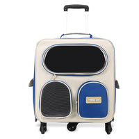 HKM-1689917 Foldable Nylon Pet Trolley Bag for Outings - 18L Capacity, Medium Hard Design